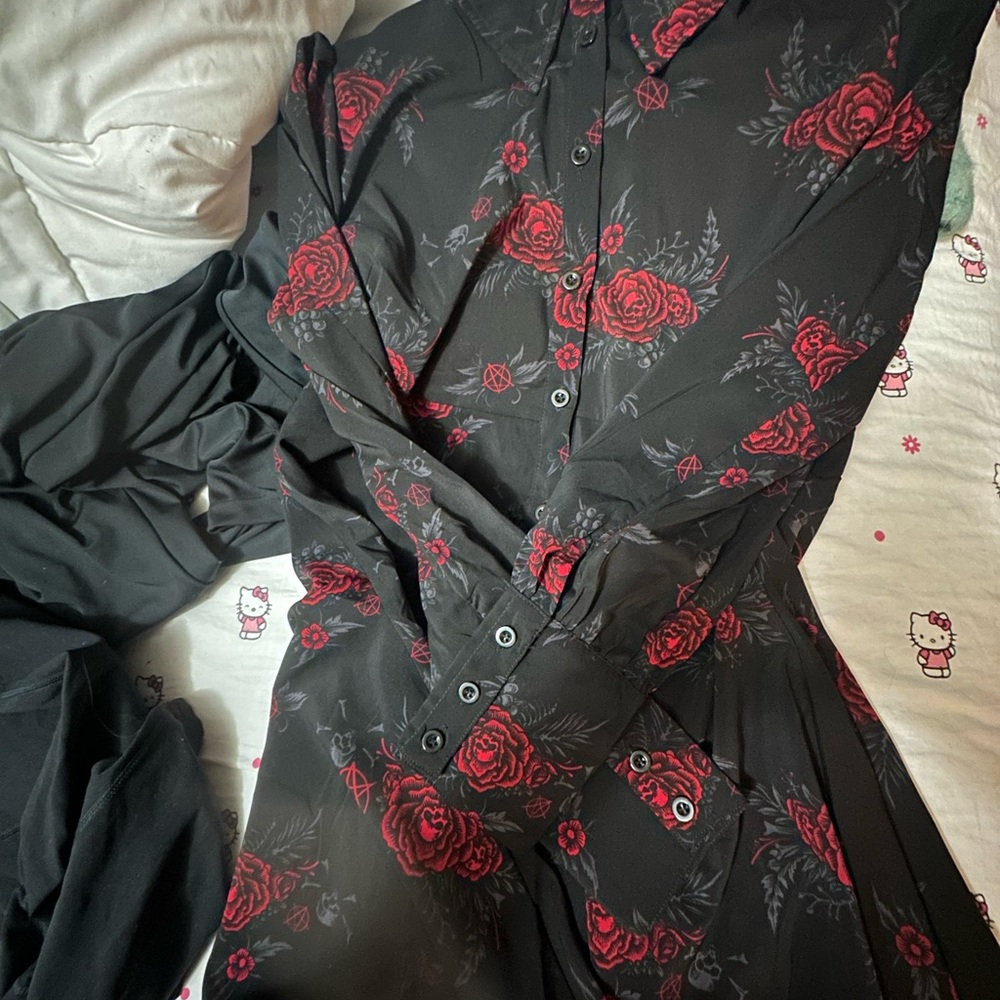 Killstar floral Button-Up Dress XL